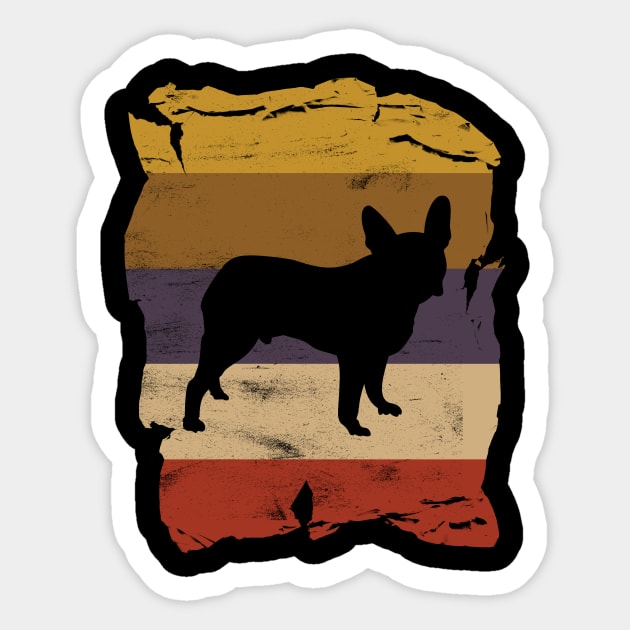 Boston Terrier Distressed Vintage Retro Silhouette Sticker by DoggyStyles